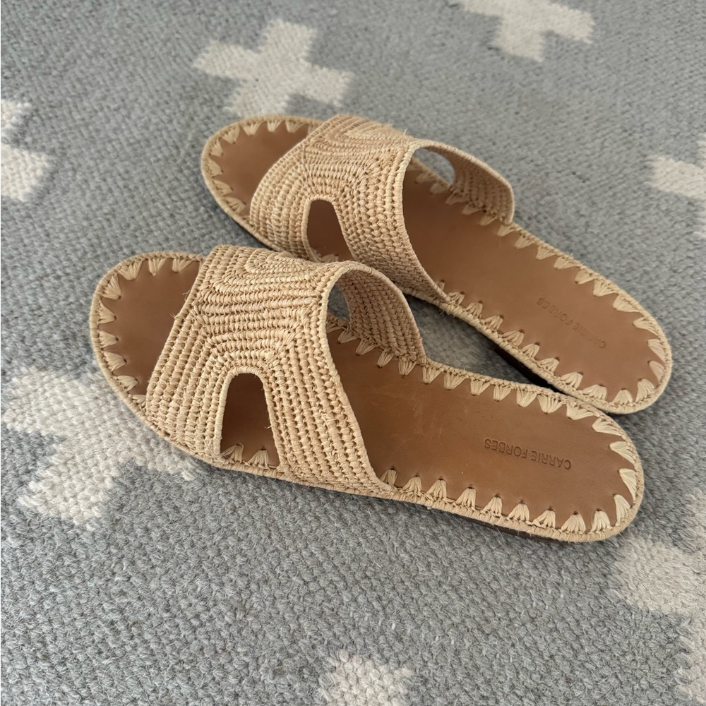 Carrie Forbes handwoven Cuadro flats natural ecru 37